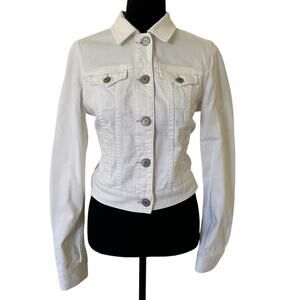 American Eagle White Button Front Denim Jacket Size S/P